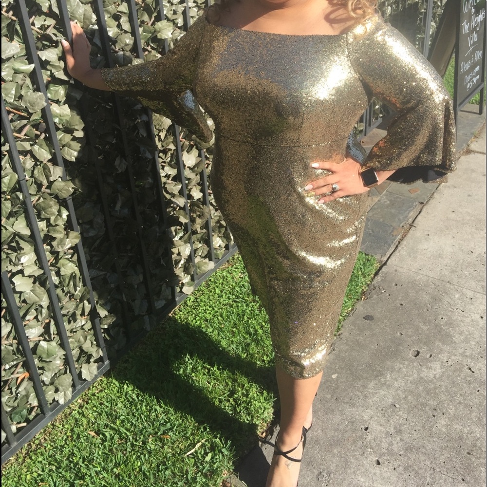 Size 20 Eloquii sequin gold dress